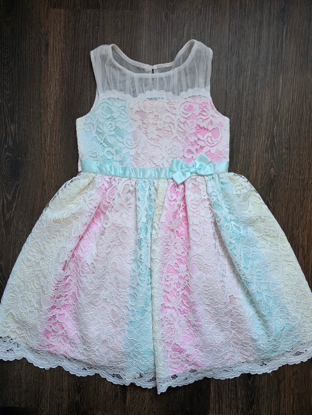 Jona Michelle Pastel Rainbow Lace Dress